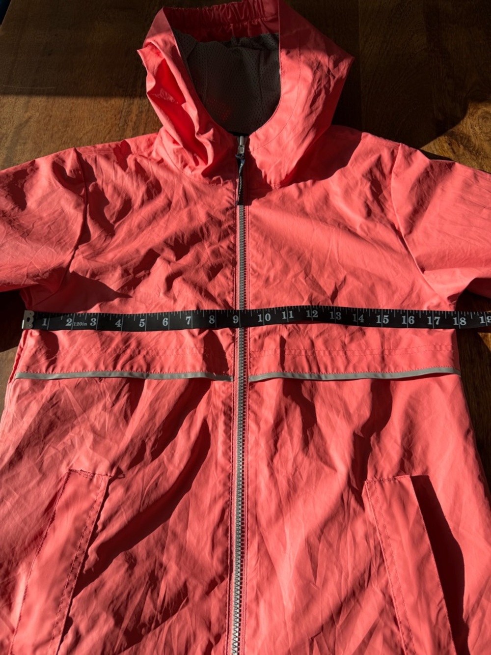 Charles River Coral Pink Rain Jacket Kids Large 14/16 Fits Women XSP - Picture 7 of 12